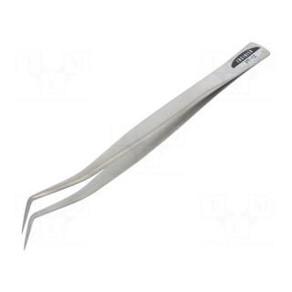 Tweezers | 160mm | universal | Blades: curved | Blade tip shape: sharp