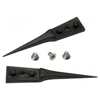 Kit of tips | Blade tip shape: flat | Tweezers len: 40mm | ESD | 2pcs.
