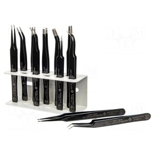Kit: tweezers | for precision works | ESD | 11pcs.