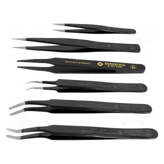 Kit: tweezers | for precision works | ESD | 6pcs.