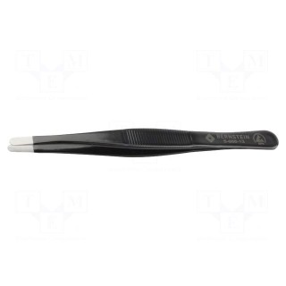 Tweezers | Blade tip shape: flat,rounded | Tweezers len: 120mm | ESD