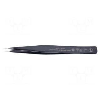 Tweezers | Blade tip shape: sharp | Tweezers len: 130mm | ESD