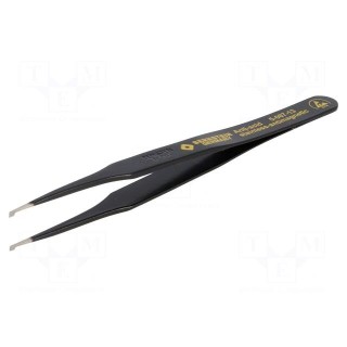 Tweezers | non-magnetic | Blade tip shape: flat | SMD | Blades: curved