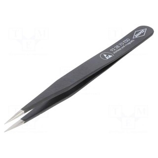 Tweezers | non-magnetic | Blade tip shape: rounded | ESD