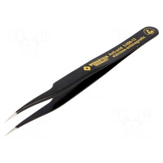 Tweezers | slighty bent,non-magnetic | Blade tip shape: sharp