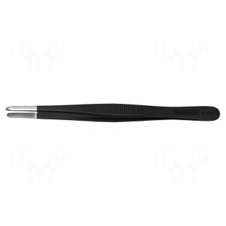Tweezers | tips serrated | Blade tip shape: flat,rounded | ESD