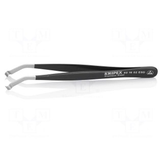 Tweezers | Tweezers len: 120mm | Blades: curved | ESD