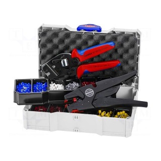Kit: for crimping push-on connectors, terminal crimping | case