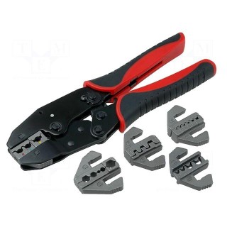 The set contains: crimp tool,five interchangeable jaws | 220mm