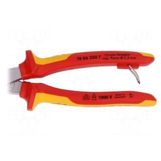 Pliers | side,cutting,insulated | 200mm | Features: high leverage