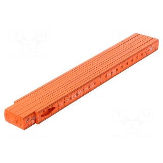 Folding ruler | for electricians | L: 2m | Width: 15mm | orange