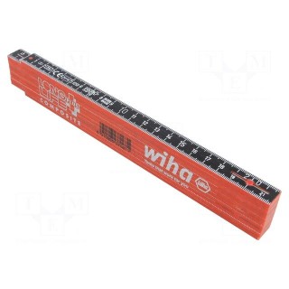 Folding ruler | L: 2m | Width: 15mm | red and black