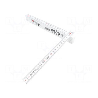 Folding ruler | L: 2m | Width: 15mm | Colour: white