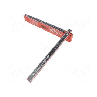 Folding ruler | L: 2m | Width: 15mm | red and black