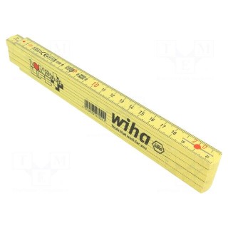 Folding ruler | L: 2m | Width: 15mm | Colour: yellow