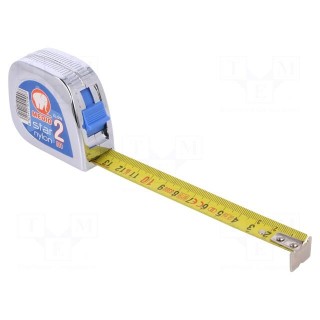 Measuring tape | L: 2m | Width: 19mm | Enclos.mat: ABS | measure