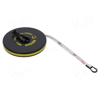 Measuring tape | L: 50m | Width: 15mm | Enclos.mat: ABS | measure