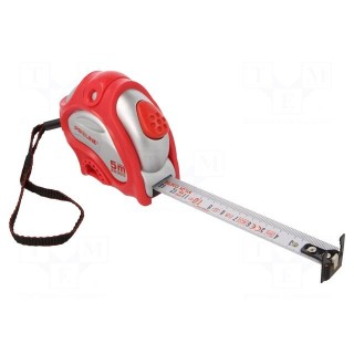 Measuring tape | L: 5m | Class: II | white | double-sided