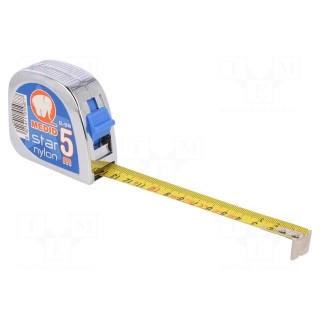 Measuring tape | L: 5m | Width: 19mm | Enclos.mat: ABS