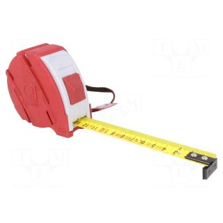 Measuring tape | L: 5m | Width: 19mm | Enclos.mat: ABS,rubber | measure