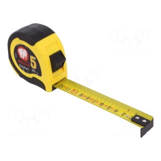 Measuring tape | L: 5m | Width: 25mm | Enclos.mat: ABS,elastolan