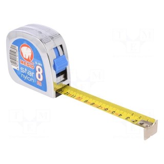Measuring tape | L: 8m | Width: 25mm | Enclos.mat: ABS