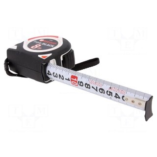 Measuring tape | L: 8m | Width: 25mm | Enclos.mat: ABS,elastolan