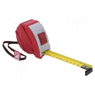 Measuring tape | L: 8m | Width: 25mm | Enclos.mat: ABS,rubber | measure