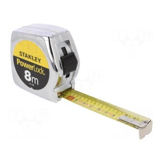 Measuring tape | L: 8m | Width: 25mm | Enclos.mat: metal | Class: II