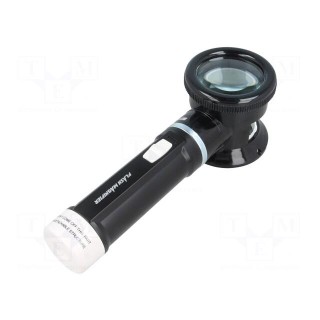 Hand magnifier | Mag: x5 | Lens diam: 50mm | Illumin: LED