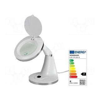 Desktop magnifier with backlight | Mag: 12dpt,3dpt | 5W | Plug: EU