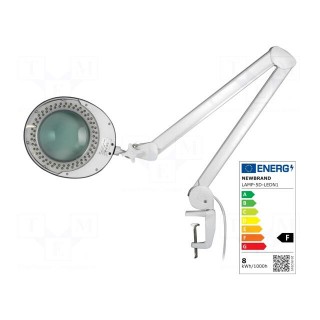 Desktop magnifier with backlight | Mag: 5dpt(x2.25) | 8W | Plug: EU