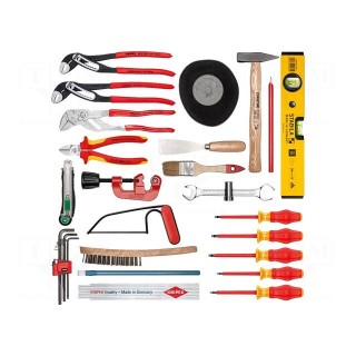 Kit: for assembly work | for plumbing | case | 31pcs.