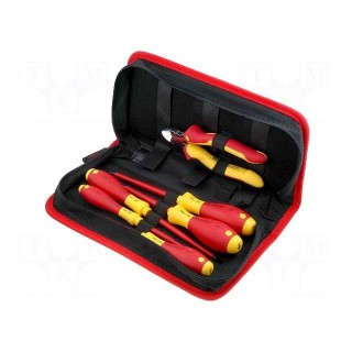 Kit: pliers and screwdrivers | Pcs: 6 | 1kVAC | Package: bag