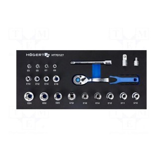 Tool: wrenches set | 22pcs | Kind of wrench: socket spanner