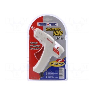 Hot melt glue gun | Ø: 7mm | 230VAC | 20W | Effic: 6g/min | max.165°C