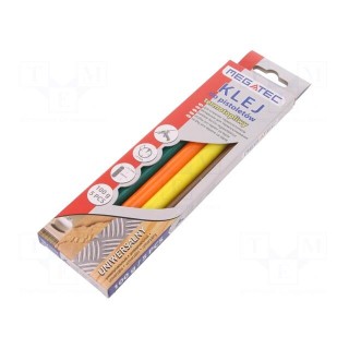Hot melt glue | Ø: 11mm | mix colors | L: 200mm | Bonding: 15÷20s | 5pcs.