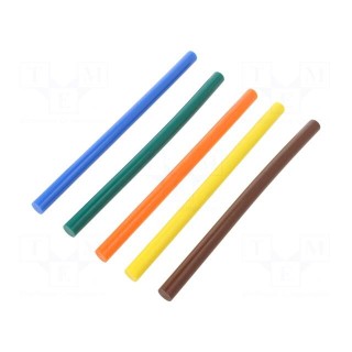Hot melt glue | Ø: 11mm | mix colors | L: 200mm | Bonding: 15÷20s | 5pcs.