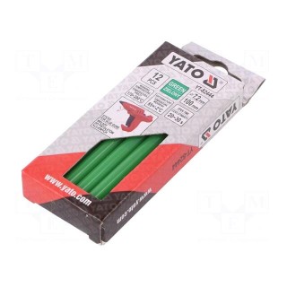 Hot melt glue | Ø: 7.2mm | green | L: 100mm | Bonding: 20÷30s | 12pcs.