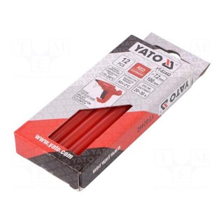 Hot melt glue | Ø: 7.2mm | red | L: 100mm | Bonding: 20÷30s | 12pcs.