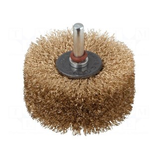 Brush | 80mm | wood | Mounting: rod 8mm | wire | Plating: brass | W: 35mm