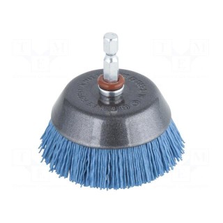 Cup brush | 65mm | Mounting: 1/4",hexagonal | wire