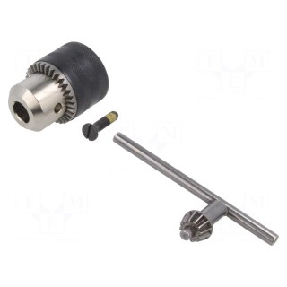 Drill holder | for drills | Mounting: 1/2"x20 | Kit: key x1 | 1.5÷13mm