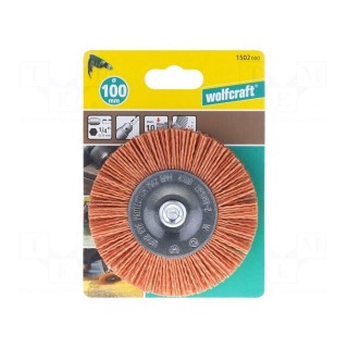 Wheel brush | 100mm | Mounting: 1/4",hexagonal | wire