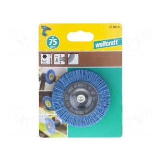 Wheel brush | 75mm | Mounting: 1/4",hexagonal | wire | W: 10mm