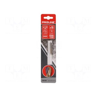 Drill bit | for metal | Ø: 1.5mm | 5pcs | Features: grind blade