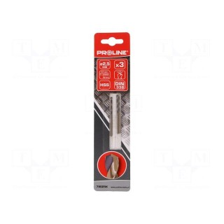 Drill bit | for metal | Ø: 2.5mm | 3pcs | Features: grind blade