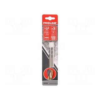 Drill bit | for metal | Ø: 3mm | 3pcs | Features: grind blade | blister