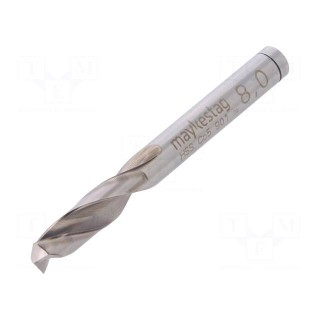 Drill bit | for metal | Ø: 8mm | L: 79mm | HSS-CO | Features: grind blade