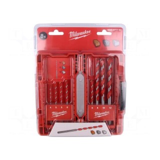 Drill set | for concrete,impact | 4mm,5mm,6mm,8mm,10mm,12mm